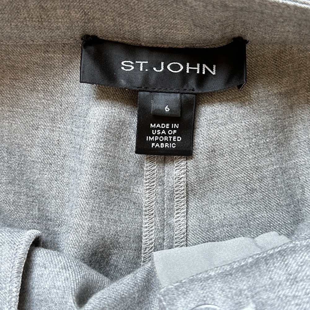 ST. JOHN Gray Wide Leg Dress Pants With Belt 6 - Picture 8 of 9
